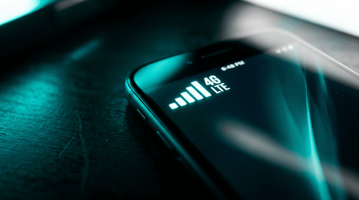 Smartphone showing strong cell signal