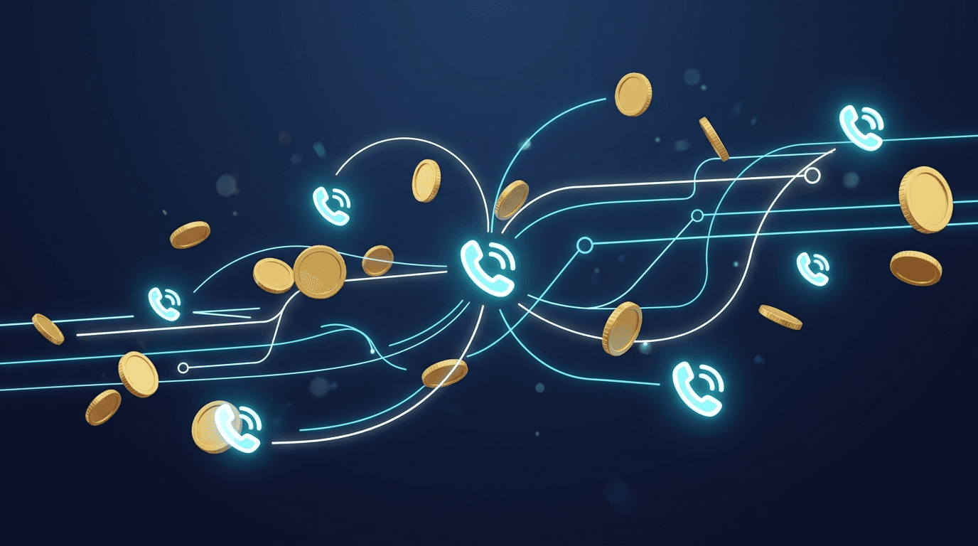 3D visualization of VoIP costs and connections