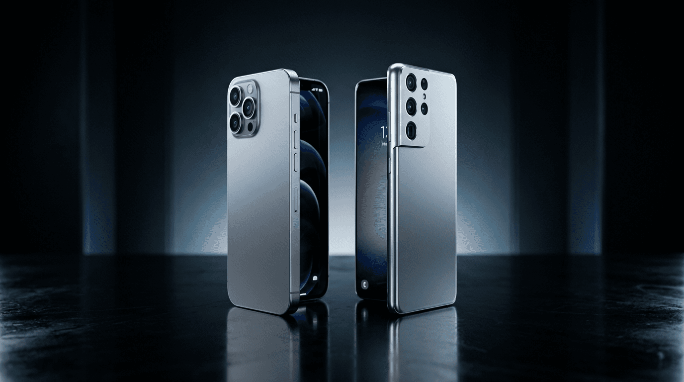 iPhone and Android phone side by side comparison